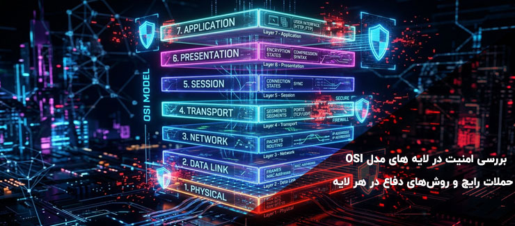 بررسی امنیت در لایه های مدل OSI | حملات رایج و روش‌های دفاع در هر لایه